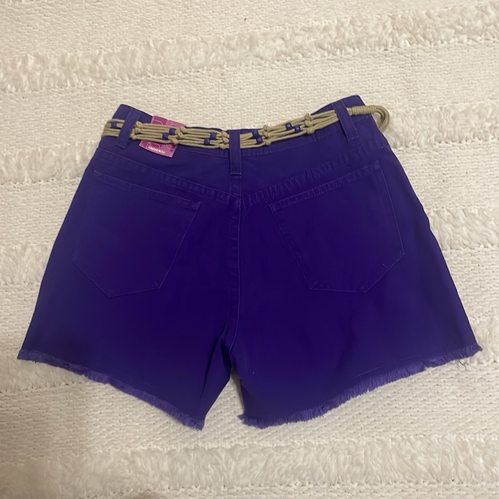 Y2K limited too short, fringe beaded belt purple 100% cotton girls size 14 slim - Picture 10 of 12